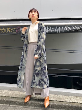 「OSMOSIS（オズモーシス）のアイテム（シャツワンピース）」を使った、OHARUさん（レディース・159cm）の秋コーディネート