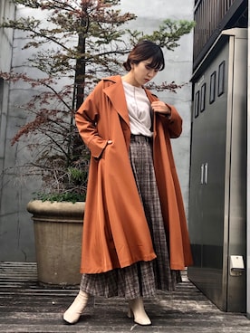 「OSMOSIS（オズモーシス）のアイテム（その他アウター）」を使った、OHARUさん（レディース・159cm）の秋コーディネート
