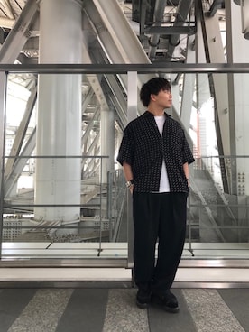 「ユナイテッドアローズ」｜「アイテム（スラックス）」を使った、Kentaro Nishimotoさん（メンズ・170cm）の夏コーディネート