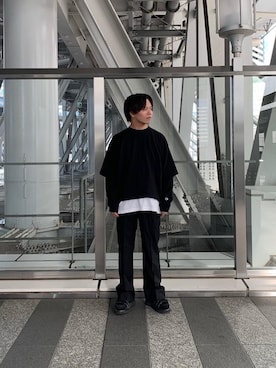 「ユナイテッドアローズ」｜「アイテム（スラックス）」を使った、Kentaro Nishimotoさん（メンズ・170cm）の秋コーディネート