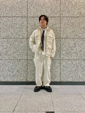 「MONKEY TIME（モンキータイム）のアイテム（カバーオール）」を使った、Kentaro Nishimotoさん（メンズ・170cm）の春コーディネート