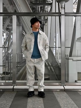 「MONKEY TIME（モンキータイム）のアイテム（カバーオール）」を使った、Kentaro Nishimotoさん（メンズ・170cm）の春コーディネート