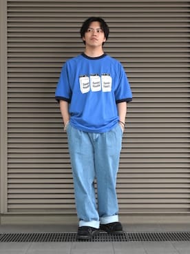 「sonic youth（ソニックユース）のアイテム」を使った、Kentaro Nishimotoさん（メンズ・170cm）の夏コーディネート