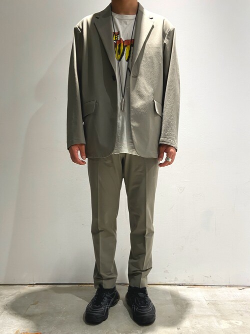 STUDIOUS ストレッチテーパードパンツ