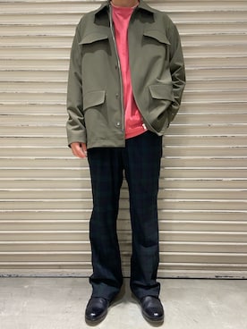 「STUDIOUS（ステュディオス）のアイテム（ブルゾン）」を使った、田中貴大さん（メンズ・168cm）の秋コーディネート