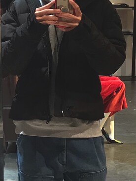 「DIESEL（ディーゼル）のアイテム（ジャケット/アウター、ブラック系）」を使った、おかさん（メンズ・177cm）の冬コーディネート