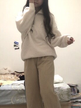 「H&M（エイチ・アンド・エム）のアイテム（ダッフルコート）」を使った、Mirabelleさん（レディース・160cm）の冬コーディネート