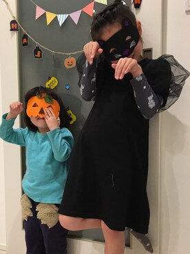 「wearhalloween2017」｜「アイテム（ワンピース/ドレス）」を使った、cocoricoさん（キッズ・120cm）の秋コーディネート