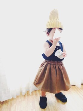 「おんなのこコーデ」｜「アイテム（モカシン/デッキシューズ）」を使った、FURU‿̑̈IKU   さん（キッズ・80cm）の夏コーディネート