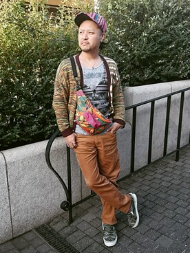 「エスニック」｜「アイテム（スリッポン）」を使った、makotoさん（メンズ・165cm）の秋コーディネート