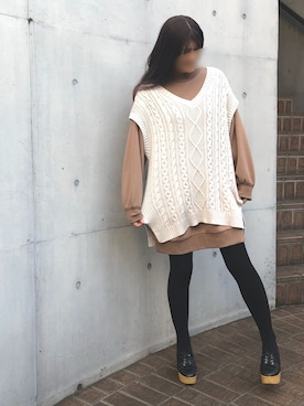 「ミニワンピ」｜ten⭐︎ichiko       さん（レディース・157cm）の冬コーディネート