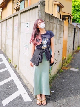 「ロンクスカート」｜「アイテム（ジャケット/アウター）」を使った、ten⭐︎ichiko       さん（レディース・157cm）の春コーディネート