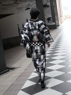 「チェック柄に恋してる」｜「アイテム（水着/着物・浴衣）」を使った、ten⭐︎ichiko       さん（レディース・157cm）の秋コーディネート