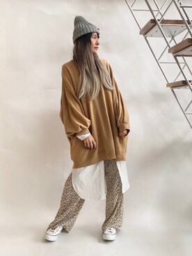 「スウェットワンピース」｜「アイテム（シャツワンピース）」を使った、ten⭐︎ichiko       さん（レディース・157cm）の秋コーディネート