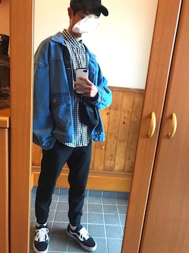 「いいね返し」｜「アイテム（デニムジャケット）」を使った、たーきさん（メンズ・175cm）の春コーディネート