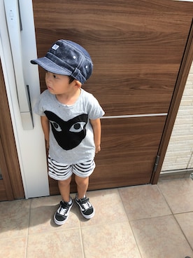 「StompStamp（ストンプスタンプ）のアイテム（帽子）」を使った、Ryurioさん（キッズ・100cm）の夏コーディネート