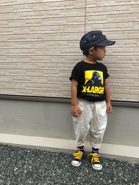 「StompStamp（ストンプスタンプ）のアイテム（帽子）」を使った、Ryurioさん（キッズ・100cm）の夏コーディネート