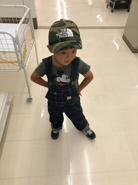 「ミッキーT」｜「アイテム（オールインワン・サロペット）」を使った、Ryurioさん（キッズ・100cm）の秋コーディネート
