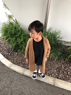 「ニットロングカーデ」｜Ryurioさん（キッズ・100cm）の秋コーディネート