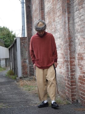 「masterkey（マスターキー）のアイテム（帽子）」を使った、イシバシトモヒロさん（メンズ・173cm）の秋コーディネート
