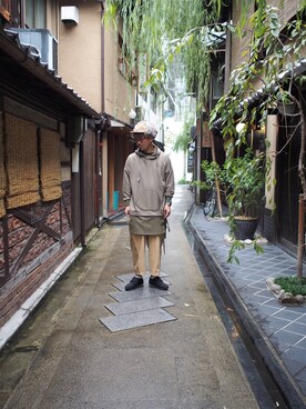 「masterkey（マスターキー）のアイテム（帽子）」を使った、イシバシトモヒロさん（メンズ・173cm）の秋コーディネート
