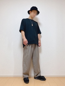 「LAKOLE（ラコレ）のアイテム（帽子）」を使った、チリチリさん（メンズ・176cm）の夏コーディネート
