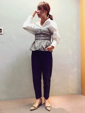 「アイテム（ピアス（両耳用））」を使った、haruka babaさん（レディース・165cm・20代）の秋コーディネート