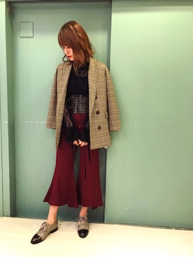 「RANDA（ランダ）のアイテム（ジャケット/アウター）」を使った、haruka babaさん（レディース・165cm）の秋コーディネート