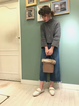 「アイテム（ピアス（両耳用））」を使った、haruka babaさん（レディース・165cm・20代）の秋コーディネート