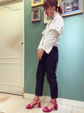 「アイテム（ピアス（両耳用））」を使った、haruka babaさん（レディース・165cm・20代）の春コーディネート