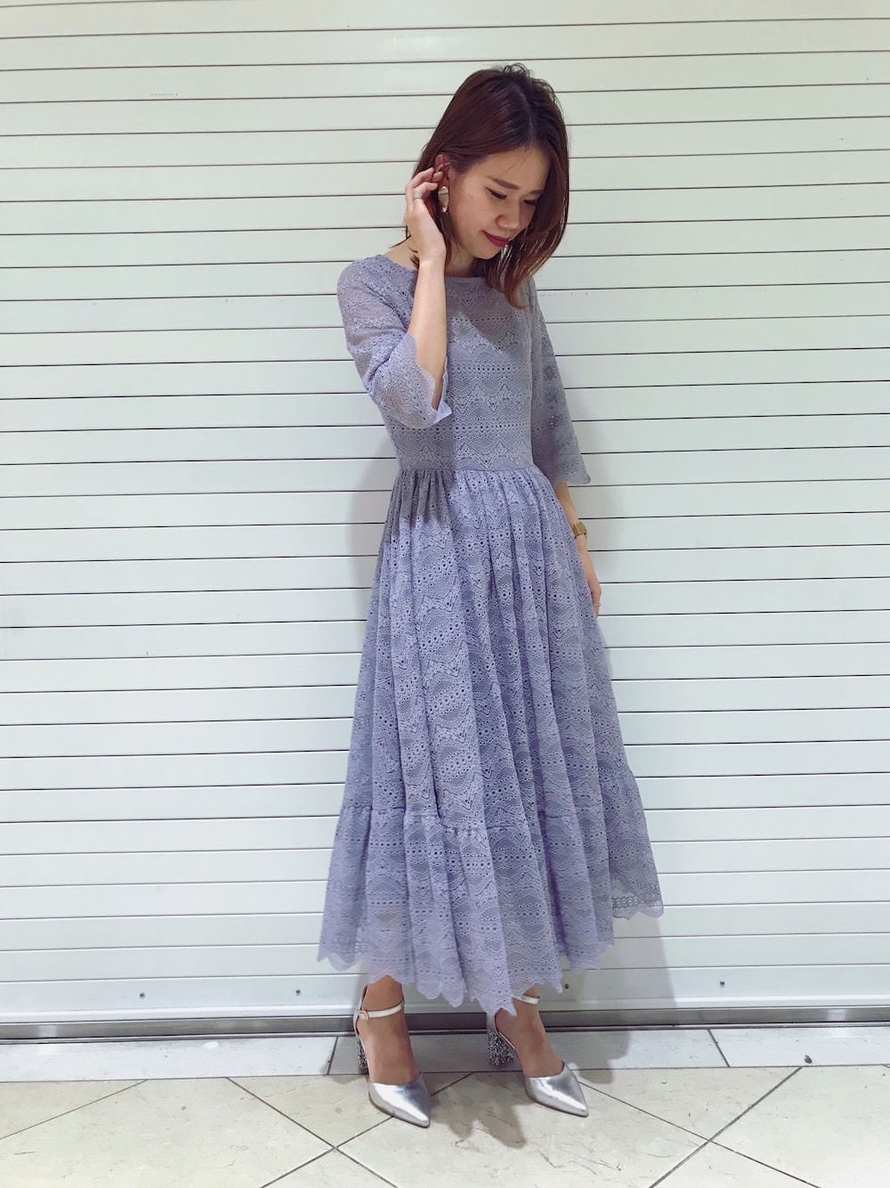 新品タグ付きRANDAランダ シアー花柄　ロングワンピース RANDA（ランダ）の「レースロングワンピース（ドレス）」 - WEAR