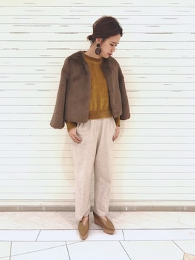 「RANDA（ランダ）のアイテム（その他アウター）」を使った、haruka babaさん（レディース・165cm）の冬コーディネート