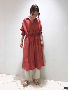 心斎橋店｜haruka baba使用「RANDA（リラックスシャツワンピース）」的時尚穿搭