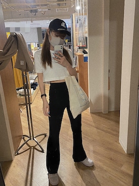 「JUEMI（ジュエミ）のアイテム（帽子）」を使った、𝐌𝐈𝐒𝐀𝐊𝐈さん（レディース・156cm）の夏コーディネート