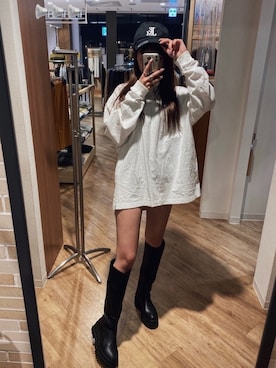 「JUEMI（ジュエミ）のアイテム（帽子）」を使った、𝐌𝐈𝐒𝐀𝐊𝐈さん（レディース・156cm）の冬コーディネート