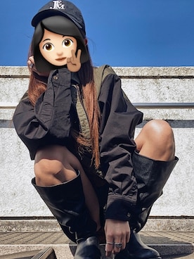 「JUEMI（ジュエミ）のアイテム（帽子）」を使った、𝐌𝐈𝐒𝐀𝐊𝐈さん（レディース・156cm）の春コーディネート