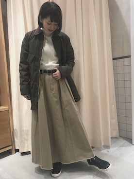 「RNA-N（アールエヌエーエヌ）のアイテム（その他アウター）」を使った、akita cocoさん（レディース・157cm）の冬コーディネート
