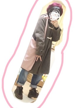 「アイテム（ダッフルコート）」を使った、eさん（レディース・146cm・10代）の冬コーディネート