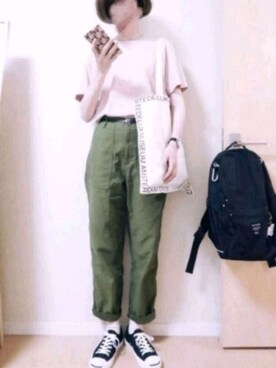 「CONVERSE（コンバース）のCONVERSE コンバース ジャック パーセル / JACK PURCEL（スニーカー）」を使った、rinko.さん（レディース・172cm）の夏コーディネート