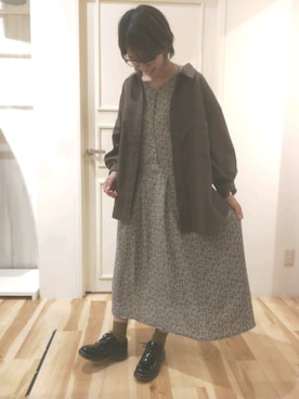 「Samansa Mos2 blue（サマンサモスモスブルー）のアイテム（その他アウター）」を使った、はるさんさん（レディース・163cm）の秋コーディネート