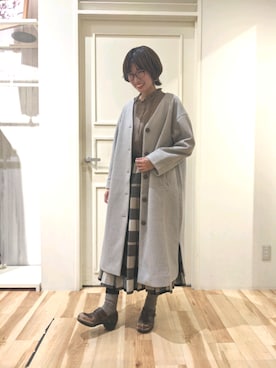 「サマンサ モスモス(Samansa Mos2)」｜「アイテム（ダウンジャケット/コート）」を使った、はるさんさん（レディース・163cm）の秋コーディネート