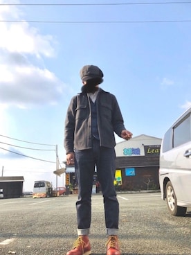 「ETERNAL（エターナル）のアイテム」を使った、眼鏡(本体)さん（メンズ・173cm）の冬コーディネート