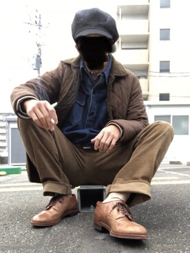 「JOURNAL STANDARD（ジャーナルスタンダード）のアイテム（その他アウター）」を使った、眼鏡(本体)さん（メンズ・173cm）の冬コーディネート