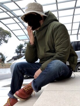 「Ranch standard（ランチスタンダード）のアイテム」を使った、眼鏡(本体)さん（メンズ・173cm）の冬コーディネート