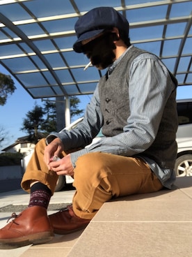 眼鏡(本体)さん（メンズ・173cm）の冬コーディネート