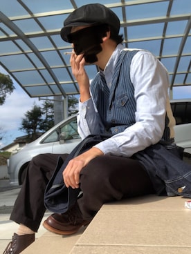 「ETERNAL（エターナル）のアイテム」を使った、眼鏡(本体)さん（メンズ・173cm）の冬コーディネート