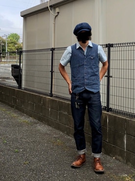 「ETERNAL（エターナル）のアイテム」を使った、眼鏡(本体)さん（メンズ・173cm）の春コーディネート
