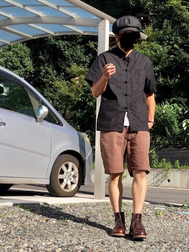 「temptation（テンプテーション）のアイテム（トップス）」を使った、眼鏡(本体)さん（メンズ・173cm）の夏コーディネート