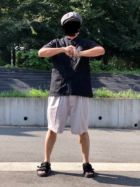 「temptation（テンプテーション）のアイテム（トップス）」を使った、眼鏡(本体)さん（メンズ・173cm）の夏コーディネート