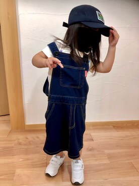 「no brand（ノーブランド）のアイテム（サロペット/オーバーオール）」を使った、眼鏡(本体)さん（メンズ・173cm）の夏コーディネート